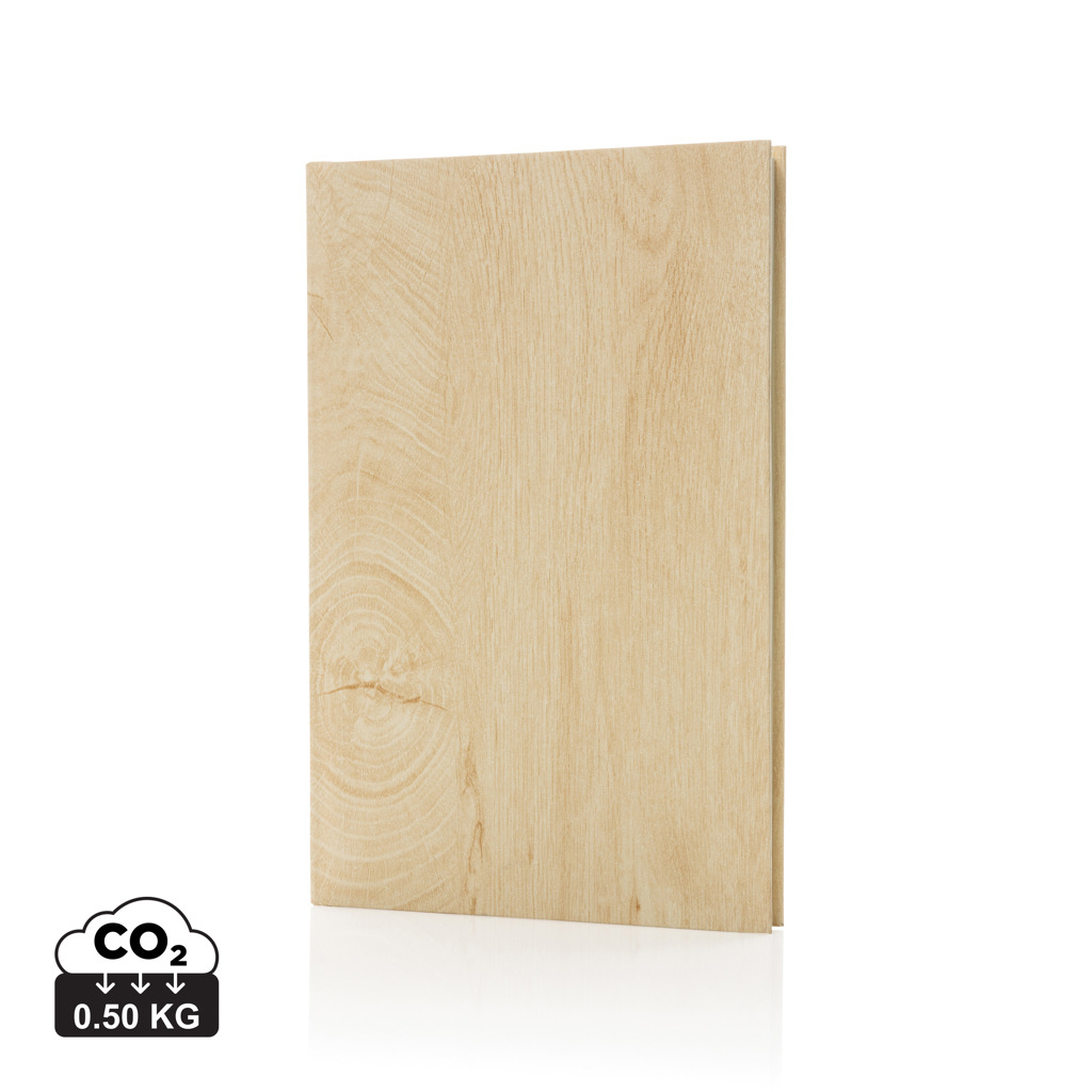 Cahier A5 imprimé bois personnalisable Kavana Marron clair